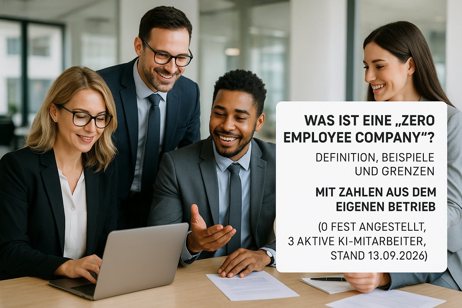 5 Gründe für Was ist eine Zero Employee Company? Definition, Beispiele und Grenzen – mit Zahlen aus dem eigenen Betrieb (0 fest angestellt, 3 aktive KI-Mitarbeiter, Stand 13.09.2026) in Ihrem Unternehmen